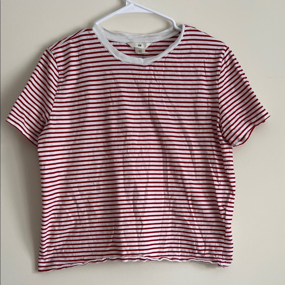 H&M Red and White Striped Tee